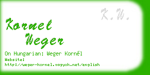 kornel weger business card